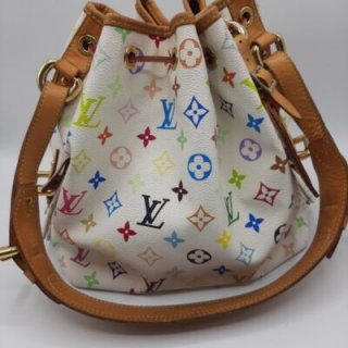 Replica Louis Vuitton Monogram Multi Color White Petit Noe Bag M42229