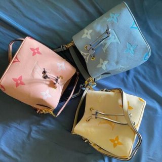 Replica Louis Vuitton Neonoe Bb Bucket Bag Blue/Beige/Pink