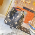 Replica Louis Vuitton Neonoe Mm Bucket Bag- Black/Brown