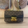 Replica Louis Vuitton Marceau Chain Handbag- Black/Brown