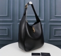 Smooth Leather Soft Handbag Underarm Bag 753837 Black