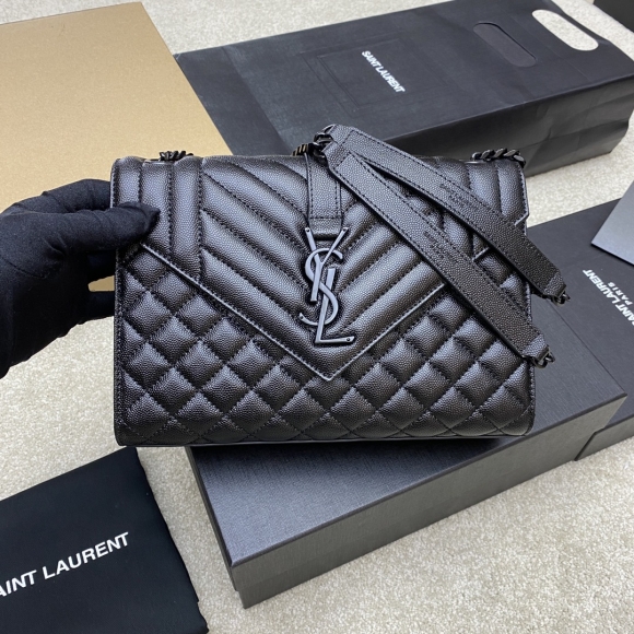 YSL handbags replica Medium Grain Embossed Quilted Genuine Genuine Envelope Bag 487206 / 392739