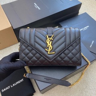 YSL New bags replica 526286/600915 Black Ballerinas w/gold buckle