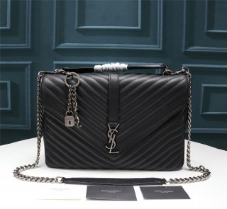 YSL Saint Laurent Demon SaintLaurent&SLP Black Silver Buckle 26612